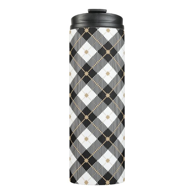 Bouteilles Isothermes Motif plaid Black Blanc tendance (Devant)