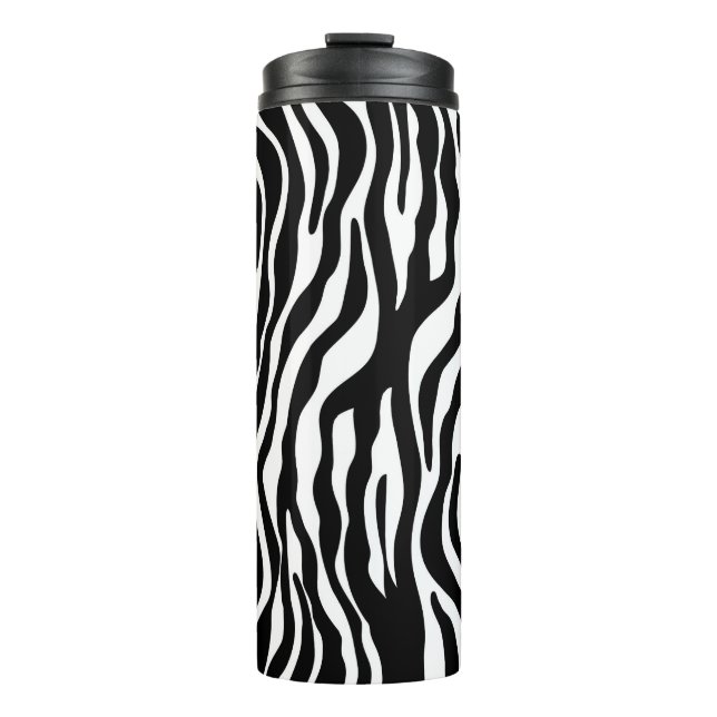 Bouteilles Isothermes Motif rayures de zèbre noir & blanc + vos idées (Devant)