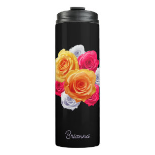 Bouteilles Isothermes Motif Rose en fleurs personnalisé