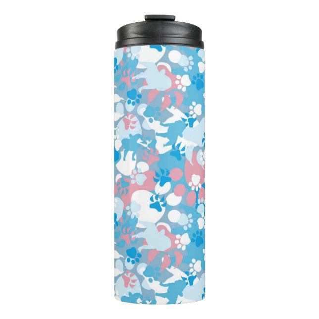Bouteilles Isothermes Motif rose et bleu de chien de camouflage (Devant)