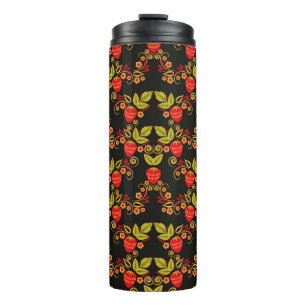Bouteilles Isothermes Motif russe traditionnel sans soudure avec baies 