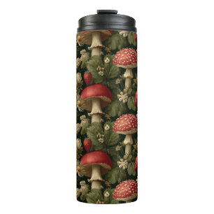 Bouteilles Isothermes Motif sans couture avec amanite tue-mouches rouge