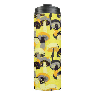 Bouteilles Isothermes Motif sans couture avec différents champignons.