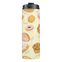 Motif sans couture avec pâtisseries variées
