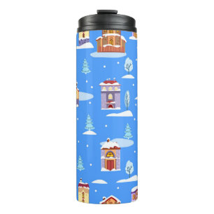 Bouteilles Isothermes Motif sans couture d'hiver dessiné à la main avec 