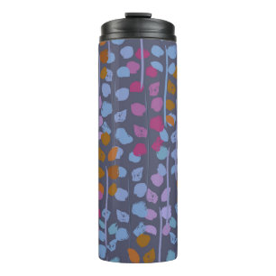 Bouteilles Isothermes Motif sans couture fleurie stylisée. Imitation vin