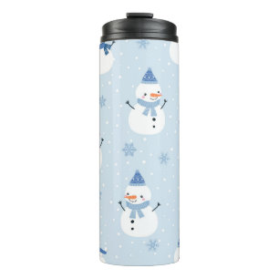 Bouteilles Isothermes Motif sans couture Snowman, arrière - plan d'hiver