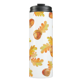 Bouteilles Isothermes motif sans soudure automne avec feuilles en chêne 