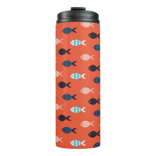 Bouteilles Isothermes motif sans soudure de poisson vintage. Plage de po