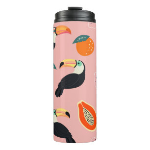 Bouteilles Isothermes Motif tendance avec toucan et abstrait tropical f
