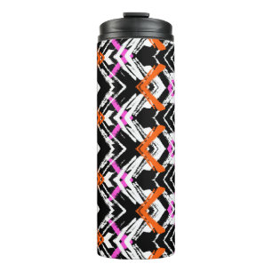 Bouteilles Isothermes Motif tiré par la main noir, orange, et rose de