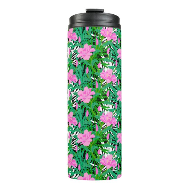 Bouteilles Isothermes Motif tropical avec des fleurs de jungle (Devant)