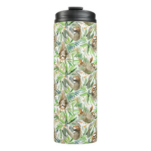 Bouteilles Isothermes Motif tropical de paresse d'aquarelle