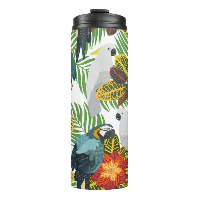Bouteilles Isothermes Motif tropical sans couture avec perroquets.  (Devant)