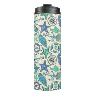 Bouteilles Isothermes Motif turquoise d'animaux de mer