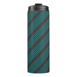 Bouteilles Isothermes motif turquoise et charbon de bois à cinq bandes