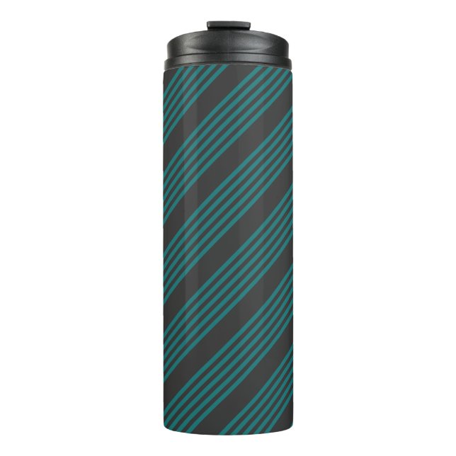 Bouteilles Isothermes motif turquoise et charbon de bois à cinq bandes (Devant)