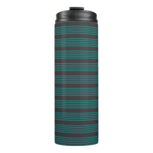 Bouteilles Isothermes motif turquoise et charbon de bois à cinq bandes