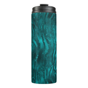 Bouteilles Isothermes Motif turquoise Ombre Glam Parties scintillant Tig