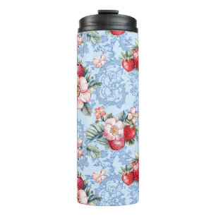 Bouteilles Isothermes Motif vintage de fraises et fleurs