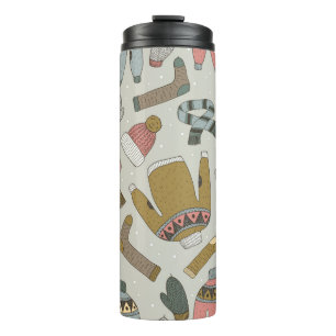 Bouteilles Isothermes motif vintage dessiné à la main sans soudure avec