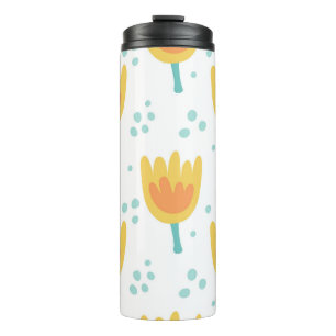 Bouteilles Isothermes motif vintage sans couture, fleurs mignonnes motif