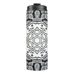 Bouteilles Isothermes motif vintage sur arrière - plan bleu avec orme bl