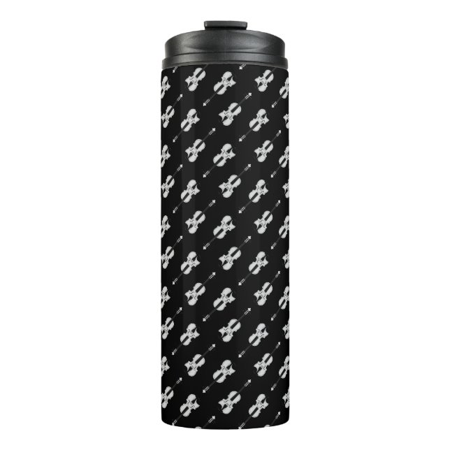 Bouteilles Isothermes Motif violon - noir et blanc (Devant)