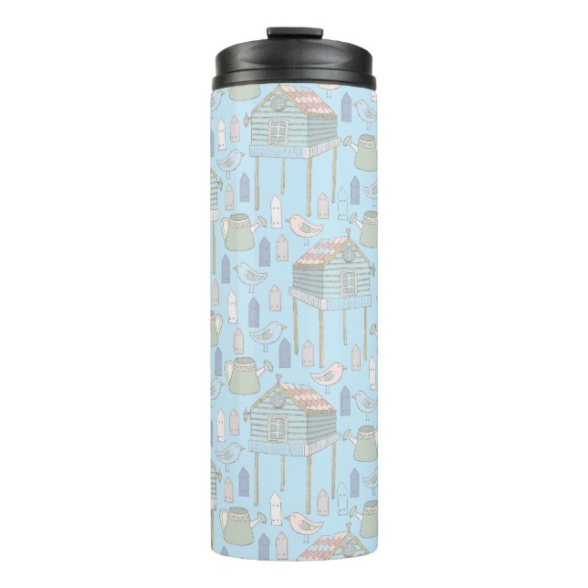 Bouteilles Isothermes Motif Whimsical Gardener en bleu (Devant)