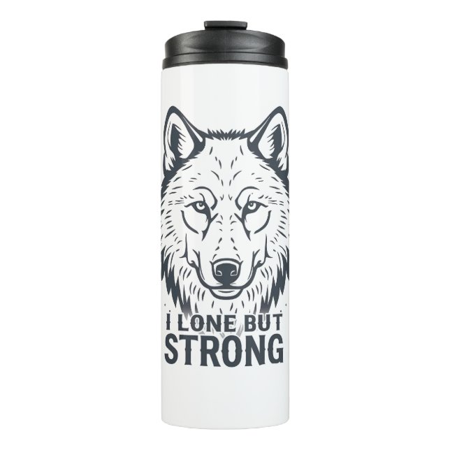 Bouteilles Isothermes Motivational "Lone But Strong" Lone Wolf (Devant)