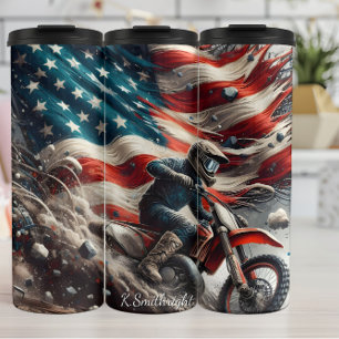Bouteilles Isothermes Motocross Américain Pilote de Dirt
