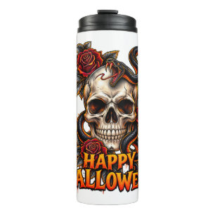Bouteilles Isothermes Mug Halloween Serpent Crâne Gothique – Art Sombre 