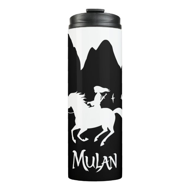 Bouteilles Isothermes Mulan Riding Vent noir Monts passés Silhouette (Devant)