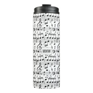 Bouteilles Isothermes Musique Motif personnalisé monogramme tumbler