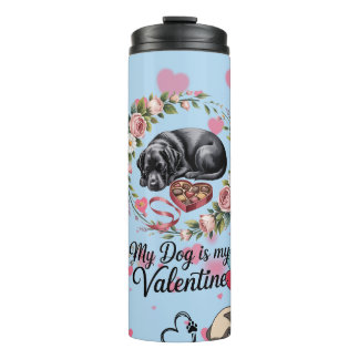 Bouteilles Isothermes My Dog Is My Valentine Floral Puppy Lover Design