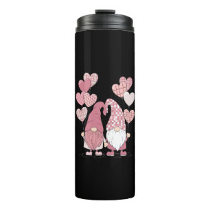 Bouteilles Isothermes Nains de la Saint-Valentin à carreaux buffles rose