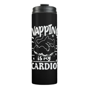 Bouteilles Isothermes Napping Est Mon Cardio Simple Drôle Design Chat