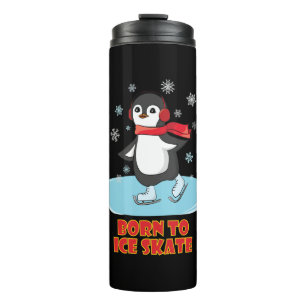 Bouteilles Isothermes Né À Patinage Sur Glace Patinage Cute Penguin