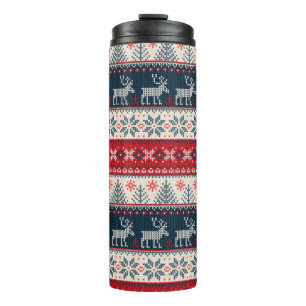 Bouteilles Isothermes Noël Faux Knit Motif Thème nordique