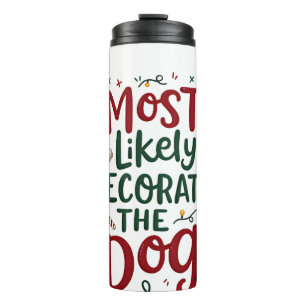 Bouteilles Isothermes Noël Probablement Décorer Chien Xmas Famille