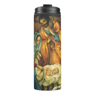 Bouteilles Isothermes Noël vintage de la Nativité, Enfant Jésus dans la 