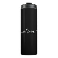 Noir Blanc Moderne Minimaliste Élégant Monogramme