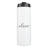 Noir Blanc moderne Script Girl Monogramme Nom