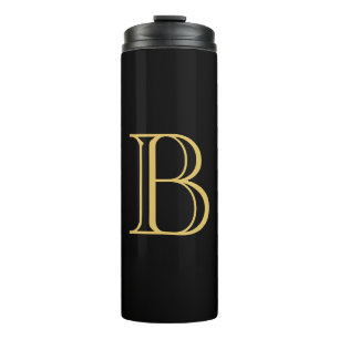 Bouteilles Isothermes Noir couleur or Monogramme professionnel Calligrap