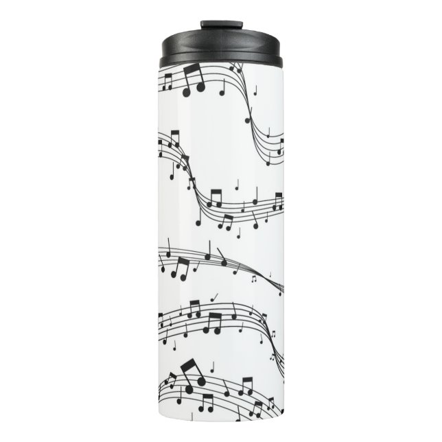 Bouteilles Isothermes Noir et blanc note musicienne Motif (Devant)