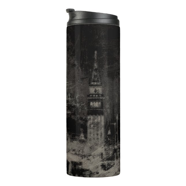 Bouteilles Isothermes Noir et Taupe en survol Skyline Venise Italie (Tourné sur la droite)