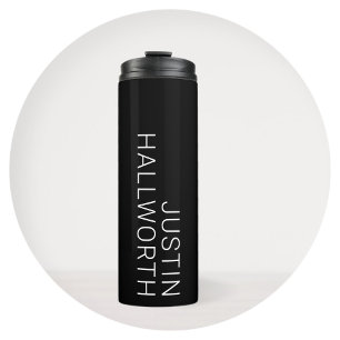 Bouteilles Isothermes Nom blanc moderne en noir