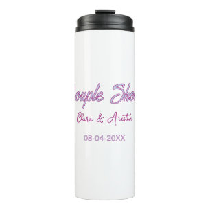 Bouteilles Isothermes nom de douche de couple date gris tendance simple 