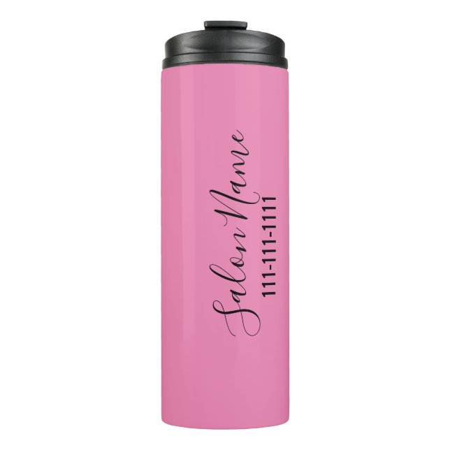 Bouteilles Isothermes Nom de l'entreprise Pink & Black Élégant Script &  (Devant)