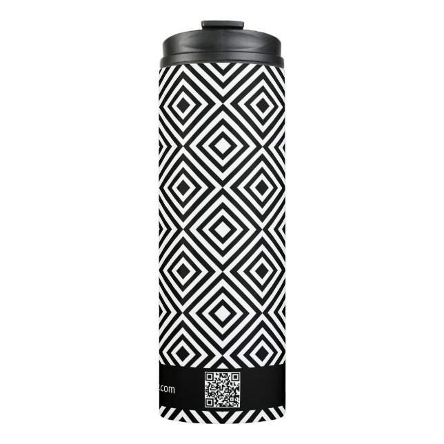Bouteilles Isothermes Nom de l'entreprise QR-code Website Black & White  (Devant)